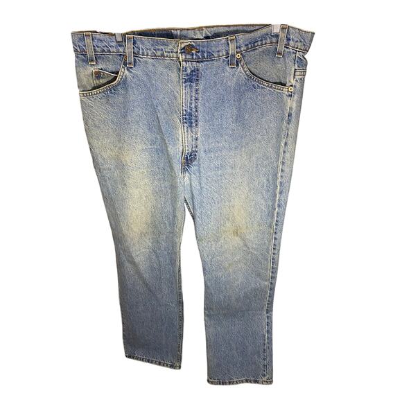 Levis 517 Jeans 42x32 straight leg Light Wash Blue USA Made orange Tab VTG - Picture 3 of 13